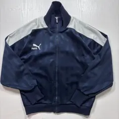 〈438〉PUMA ヒットユニオン　ジャージ　トラックジャケット　白　紺ネイビーのサムネイル