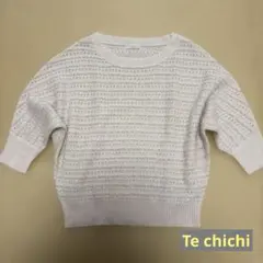 Te chichi テチチ 透かし編みニット 五分袖のサムネイル