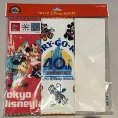 東京ディズニーリゾート　ディズニーランド　40周年　ハンカチ　レトロ