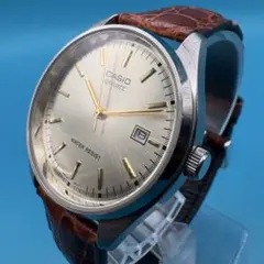 稼働品 カシオ クォーツ MTP-1175 デイト メンズ シャンパンゴールド