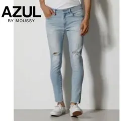 B368○AZUL BY MOUSSY スキニーデニム メンズ ダメージのサムネイル
