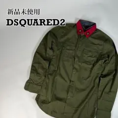 新品未使用　DSQUARED2 ミリタリーシャツ　スター　刺繍ワッペン　カーキ