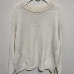 GUアイボリー 長袖ニットセーター XLサイズ