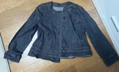 ダークブルー ノーカラージャケット