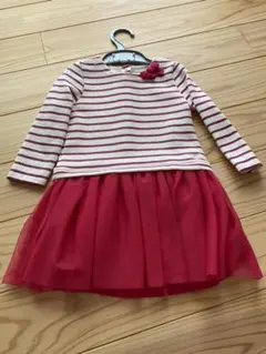 新品　プチバトー　チュール　ワンピース　ボーダー　18m  81cm