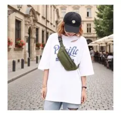 【新品】ボディバッグ カーキ 多機能 軽量 ショルダー オシャレ