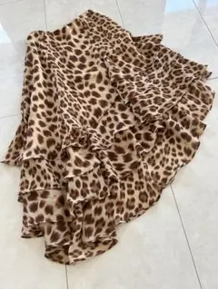 ヒョウ柄 フリルスカート