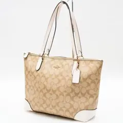 コーチ COACH ジップトップトート F29208 シグネチャー ベージュのサムネイル