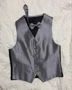 フォーマルベスト グレー 蝶ネクタイ付き