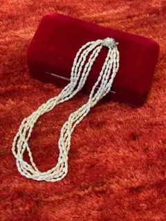 タイムセールホワイト淡水パール多重ストランドネックレス ケースなし