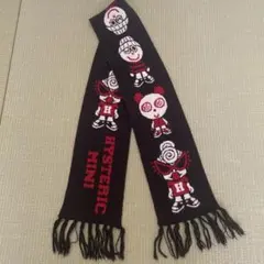 히스테릭 미니 머플러 니트 블랙 레드 약 128cm