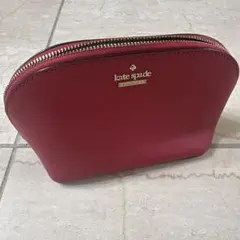 kate spade 赤いラウンド型ポーチ