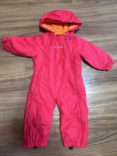 モンベル　ジャンプスーツ　子供用スキーウェア 赤 80 手袋つき