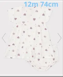 PETIT BATEAU プチバトー ハート柄 ワンピース 12m 74cm
