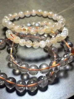 ゴールドタイチンルチルブレス7㎜〜10.4㎜（新品未使用）4本まとめ売り！！金運