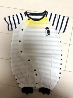ストライプ柄 ペンギンロンパース 50～60cm未満