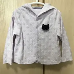 ナルミヤ　アナスイミニ　黒ネコ　パーカー　美品　80〜90 立体黒ネコのサムネイル