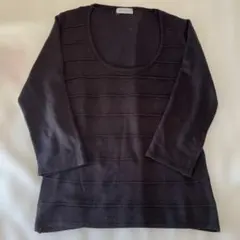 ESPRITMUR エスプリミュール 七分袖ストレッチニット ブラック Mサイズ