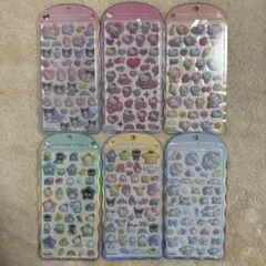 【正規品】コットンパフィーシール　サンリオ　6点　キティ　マイメロ　シナモン