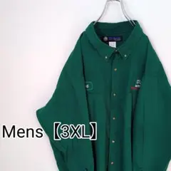 F84【US輸入】UniWeave　長袖ワークシャツ【メンズ3XL】グリーン