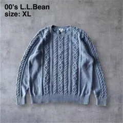 00's L.L.Bean エルエルビーン　 コットンケーブル編みニット