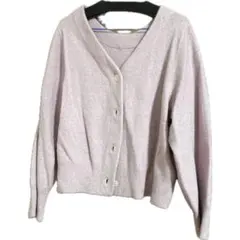 組曲 薄いピンク カーディガン ウール混紡 バルーン袖