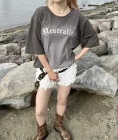 ⭐️完売品⭐️sedacle セダクル フロント加工スタッズTシャツ グレー Mのサムネイル