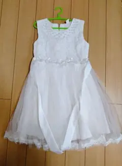 130cm ホワイト フォーマルドレス