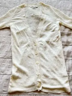 バナナリパブリック　カーディガン　白　生成　オフホワイト