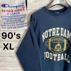 チャンピオン リバースウィーブ 3段プリント USA製 XL ネイビー