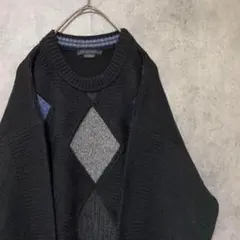 90s vintage 柄ニット　イタリア製　セーター　メンズ　古着　　A7