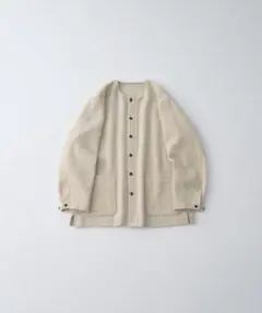 【美品】ノーカラージャケット ライトグレー