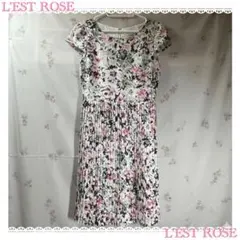 L'est Rose 花柄プリーツワンピース 新品未使用MTサイズ