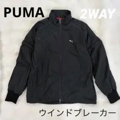 Puma プーマ　ウィンドブレーカー ブラック　2WAY アウター　半袖　花柄