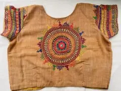 インド ランバニ刺繍 キッズベスト ハンドメイド 一点物 民族衣装 