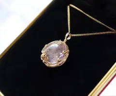 天然石モルガナイトとピンクアメジストのワイヤージュエリーネックレス⟡ペンダント