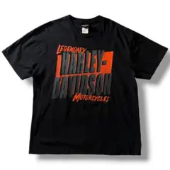 古着 ハーレーダビッドソン 両面プリントTシャツ XL バー＆シールド ブラック