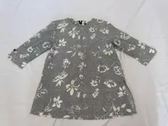 レディース 花柄シャツ ブラウス 11号 モノトーン