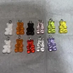 デコパーツ 丸カン付きグミベアチャーム 11個入