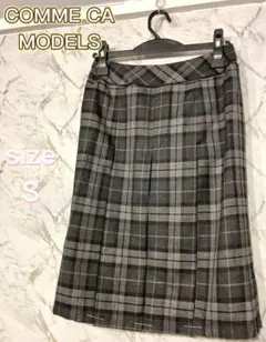 【SALE】コムサモデルズ チェック柄 プリーツスカート Sのサムネイル
