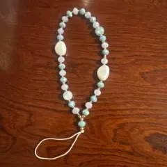 天然石とパールのビーズストラップ 新品