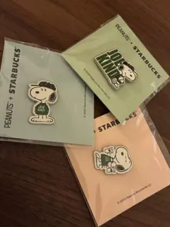 ◾️スタバ×スヌーピー ピンバッジ 3点セット 新品未開封 スターバックス
