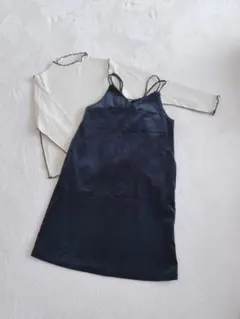 【GU】ベロアノースリーブワンピース リブトップスセット