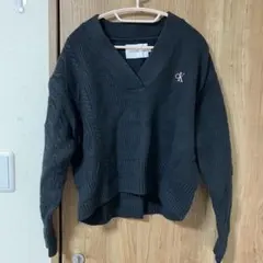 Calvin Klein Jeans ブラック Vネック ニット S
