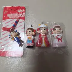 不二家 ペコちゃん おめでとうマスコット 4個セット
