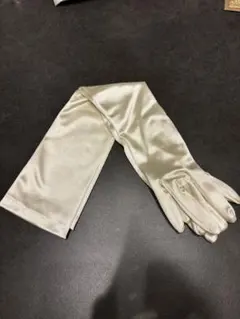 アイボリー サテン ウェディンググローブ ロング