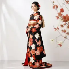 ◎mk-2038　アンティーク　引き振袖　お引きずり　金駒刺繍　　7-24のサムネイル