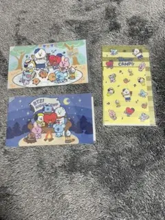 BT21一番くじ　HAPPY CAMP オリジナルミニクリアファイル3セット