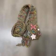 カラフル編み物耳あて