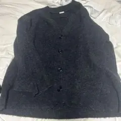 GUダークグレー ニットカーディガン L
